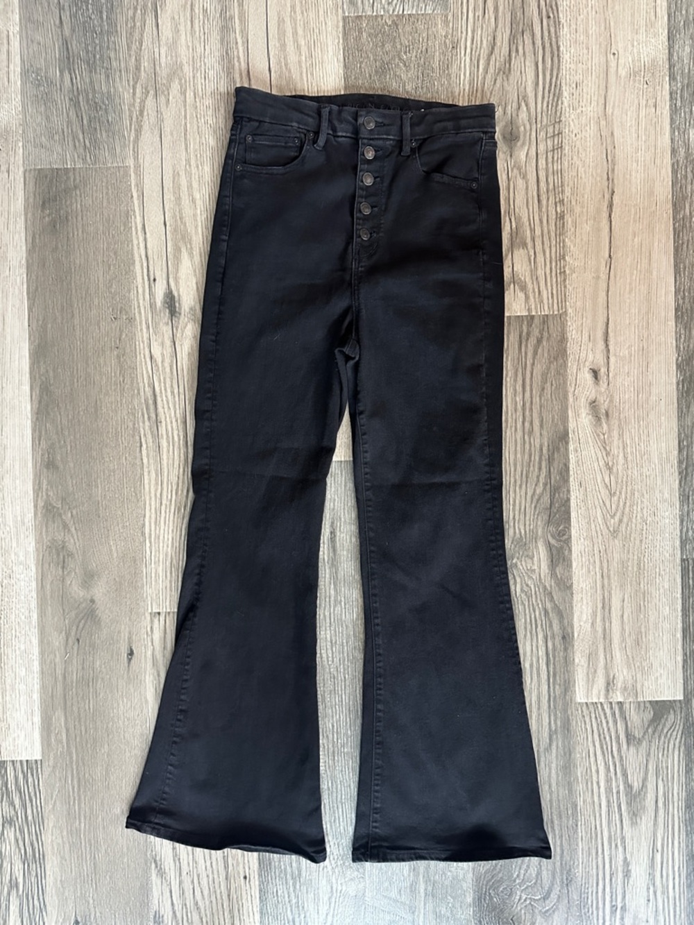 American Eagle Outfitters Black High-Rise Flare Jeans